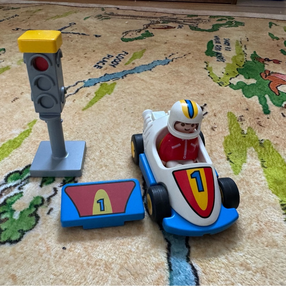 Playmobil Race Car with traffic light